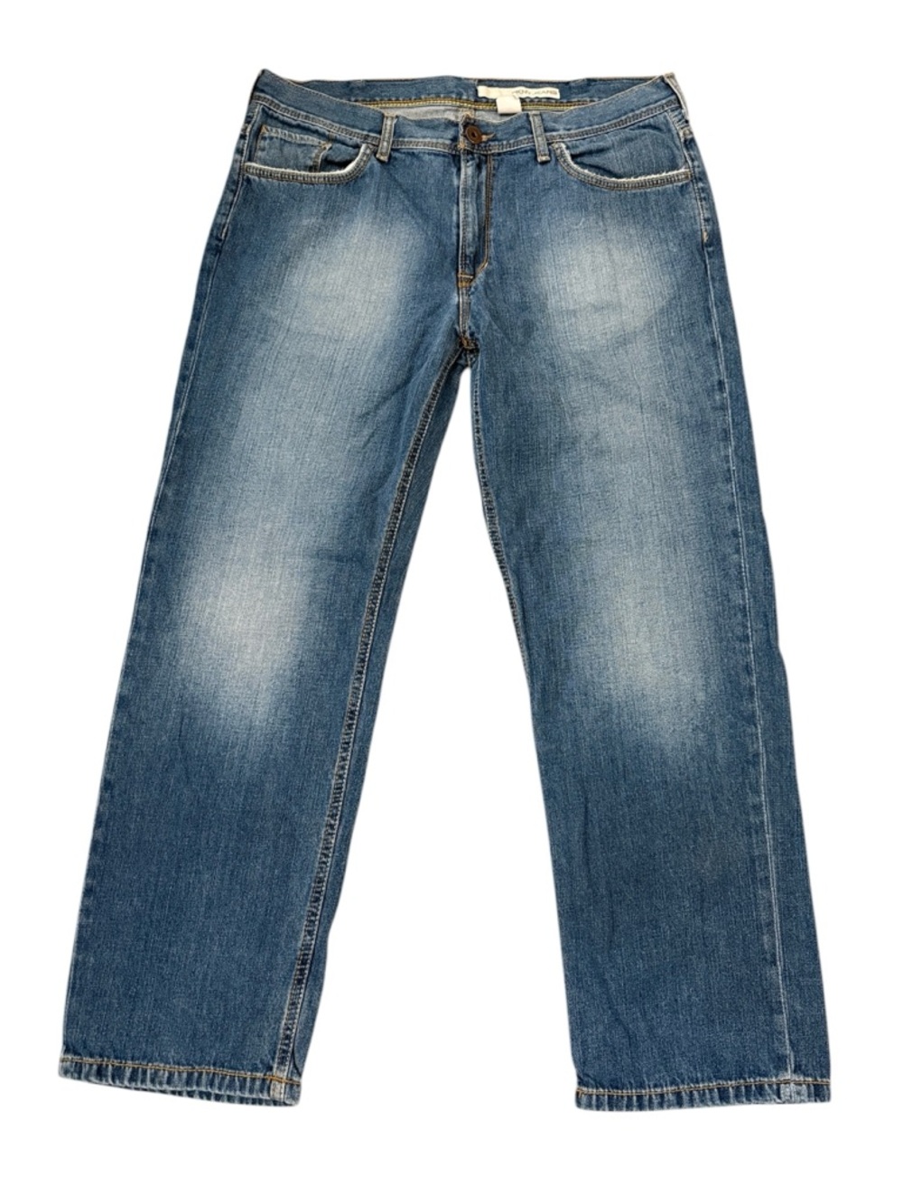 DKNY Jeans 36x29.5 Y2K Faded Distressed Denim Straight Fit Blue Grunge Skater